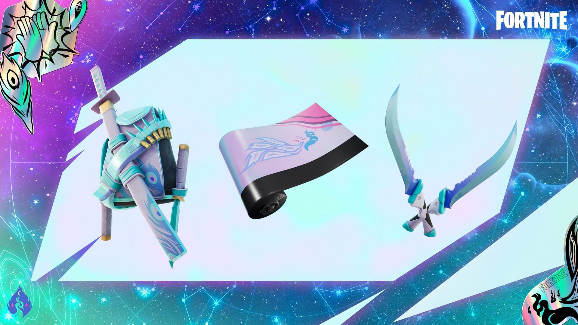 Cosmetics associated with Iridia Vayne (Image via Epic Games)